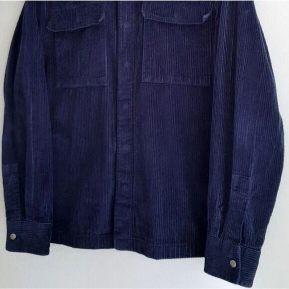 AE AMERICAN EAGLE Rib Corduroy Snap Button Shirt Jacket Blue Men's Sz M - Picture 6 of 11